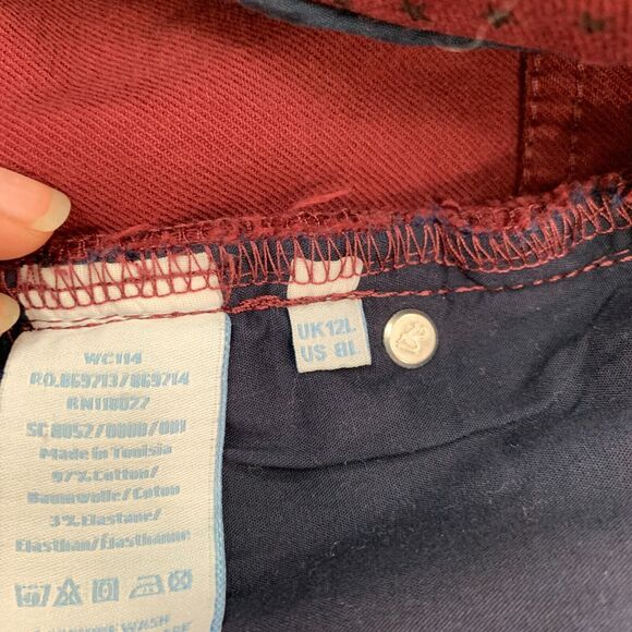 Boden Star Print Pants Womens 8 L Long Skinny Leg Mid Rise Stretch Cotton Blend - Picture 9 of 13